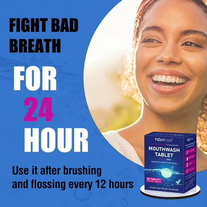 Natural Fresh Breath Mouthwash Tablets – Lime Flavor, Fluoride-Free & Alcohol-Free (30 Tabs)