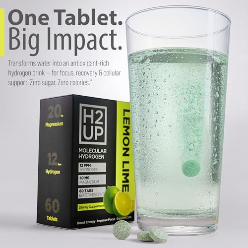 H2UP Sugar-Free Hydrogen Tablets – 60 Count | 12 PPM Hydrogen with Magnesium