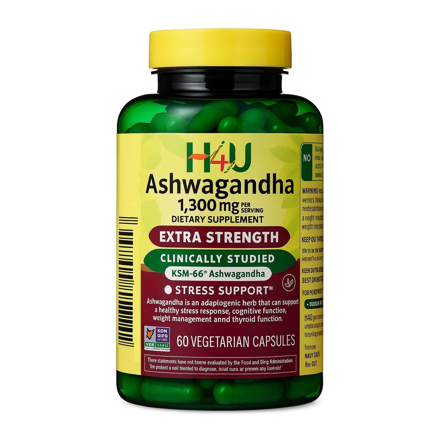 H4U Ashwagandha 1300 mg – Stress & Mood Support, 60 Veg Capsules