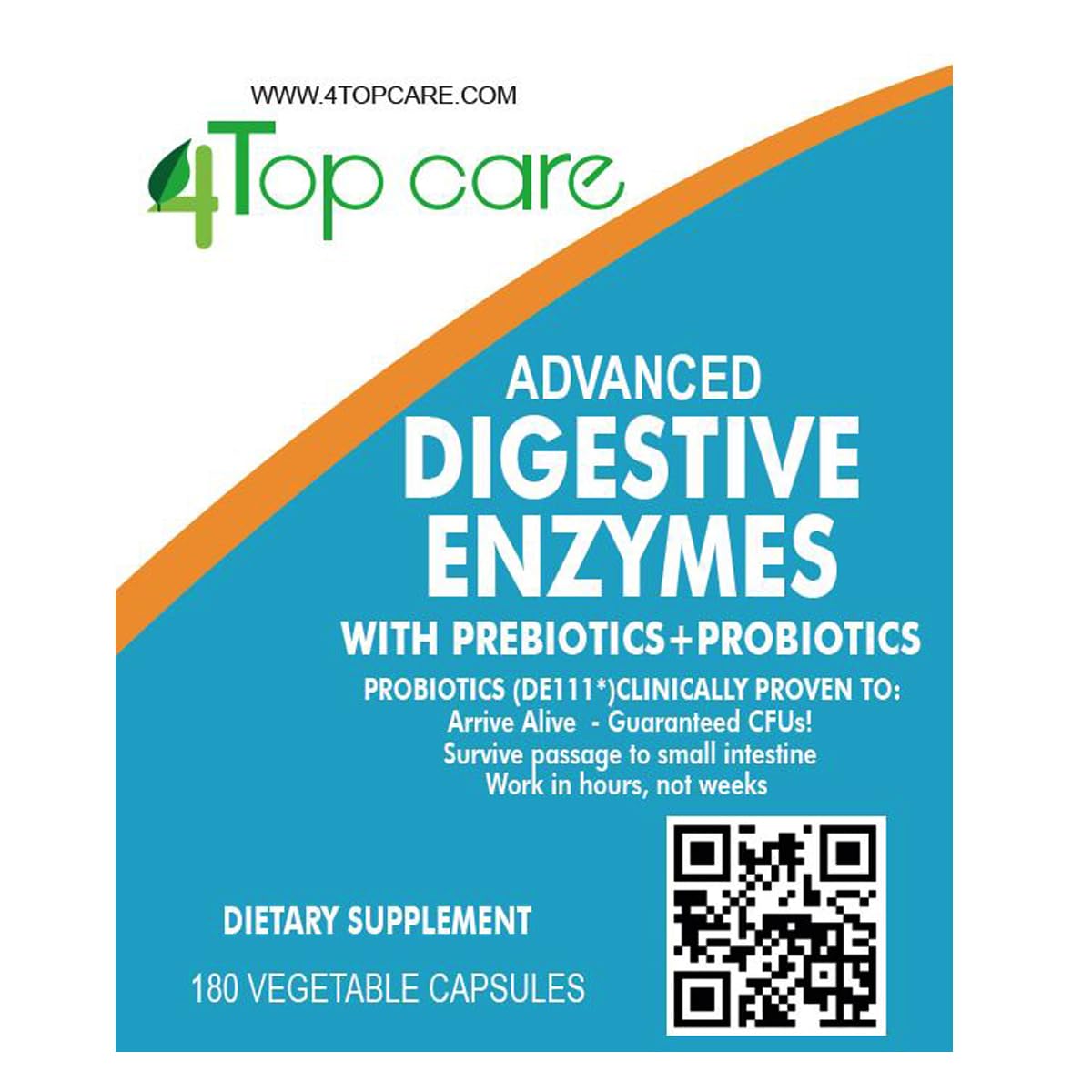 H4U Advanced Digestive Enzymes: Probiotics, Prebiotics & Enzymes (Vegetarian, 180 Count) – For Women & Men