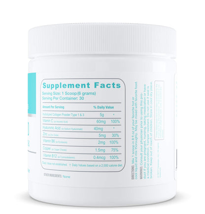 HA Professionals Collagen Powder – Skin & Joints with Hyaluronic Acid, B Vitamins, Zinc & Copper (6.4 oz)