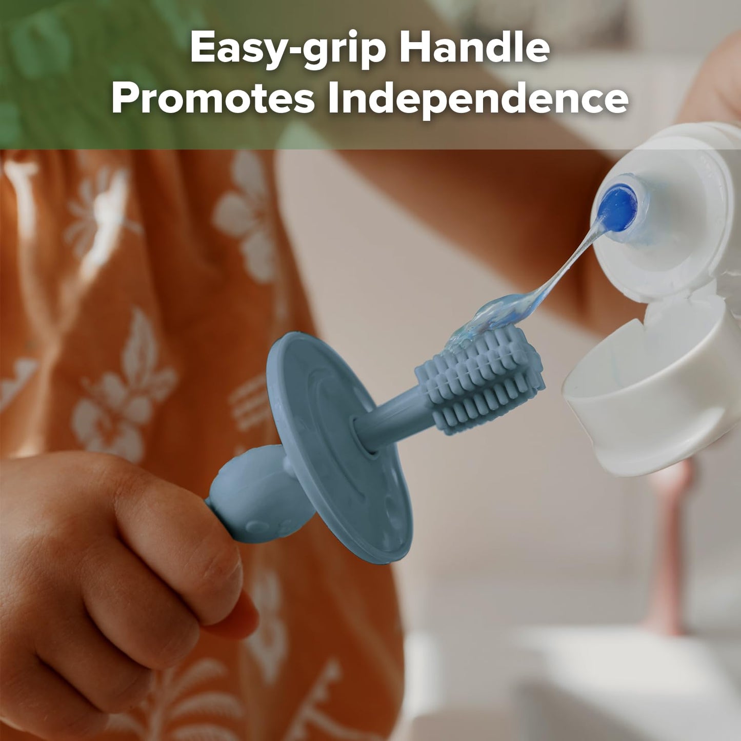 Haakaa 360° Baby Toothbrush with Suction Base – Sky Blue