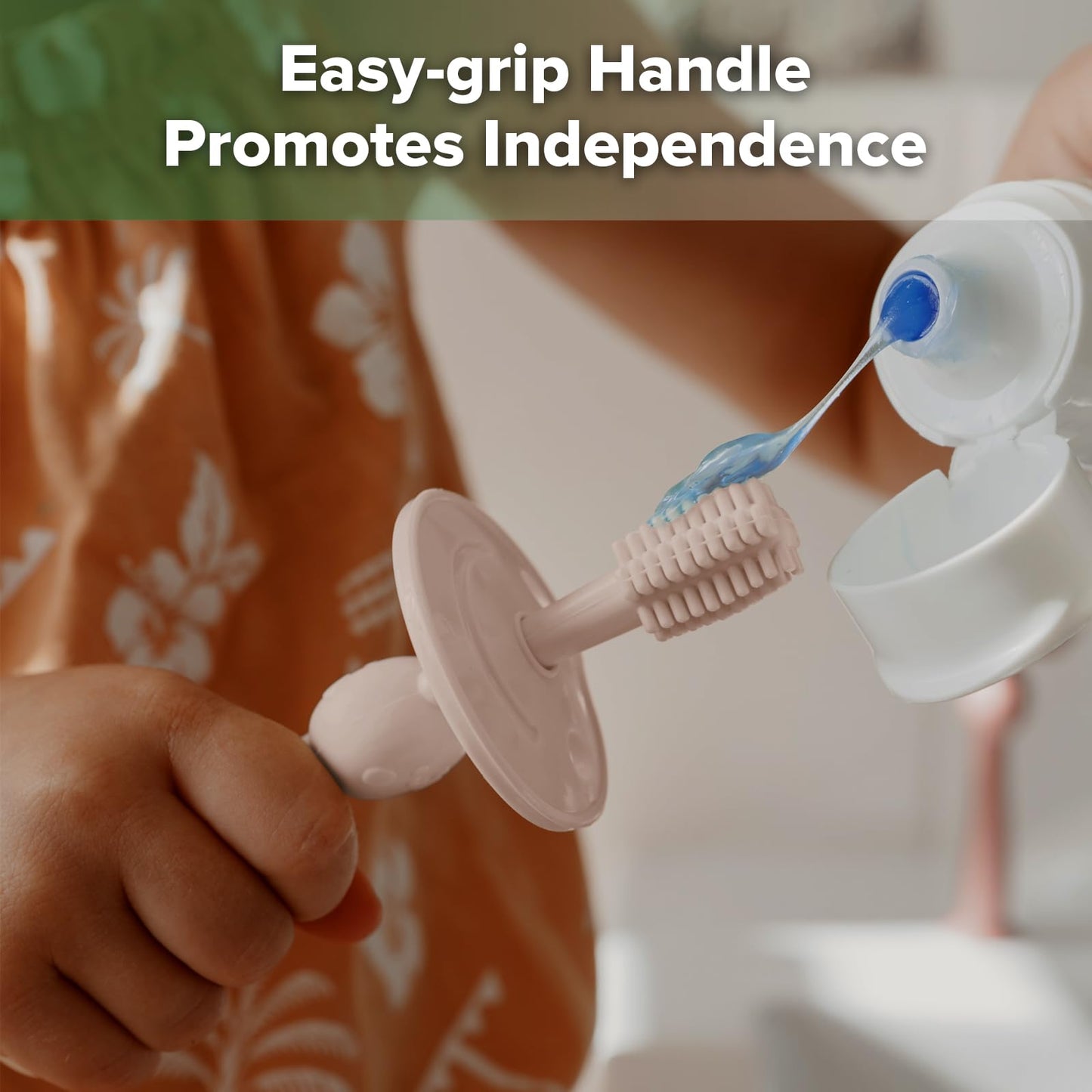 Haakaa 360° Baby Toothbrush with Suction Base – Dusty Pink (1 Piece)