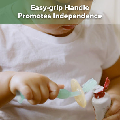 haakaa 360° Baby Toothbrush with Suction Base - Gentle 360° Cleaning