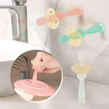 haakaa 360° Baby Toothbrush with Suction Base - Gentle 360° Cleaning