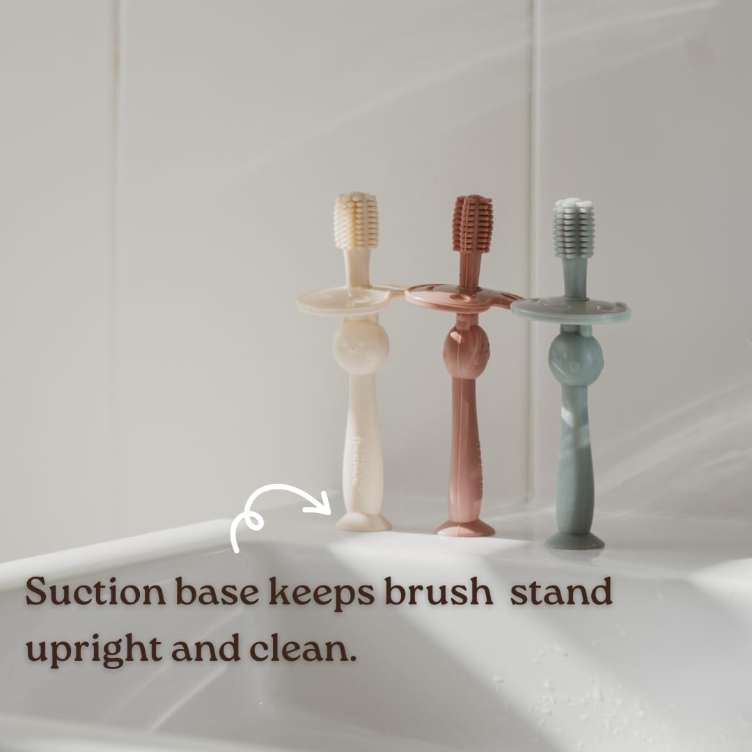 Haakaa 360° Silicone Baby Toothbrush – Soft, BPA-Free, 6+ Months