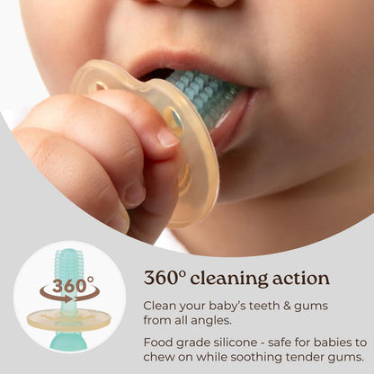 Haakaa 360° Silicone Baby Toothbrush – Soft, BPA-Free, 6+ Months