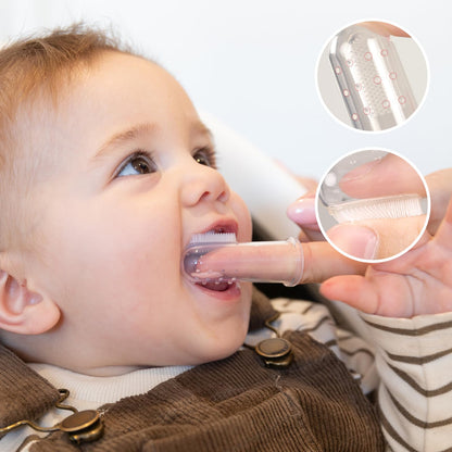 Haakaa Silicone Baby Finger Toothbrush Set - Soft Bristle with Case