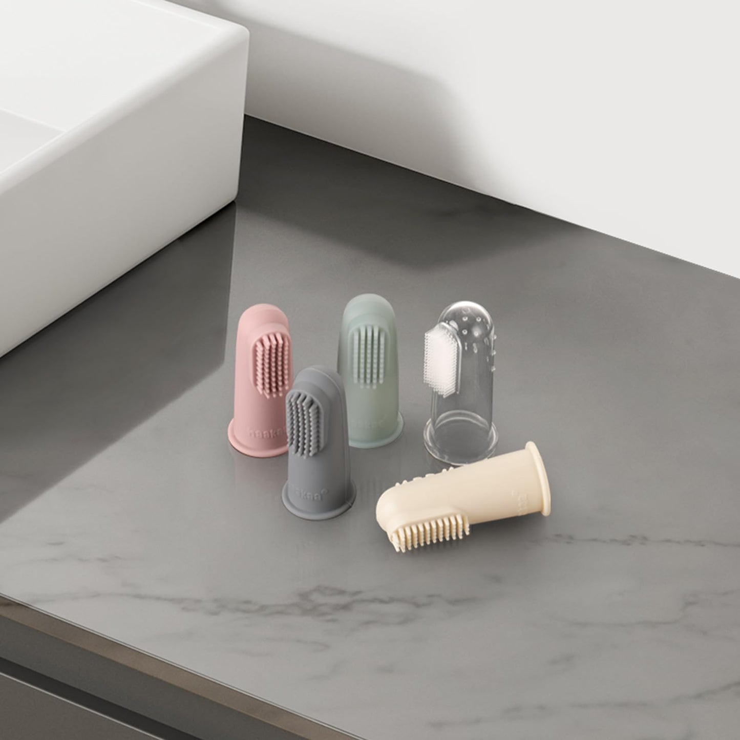 Haakaa Silicone Baby Finger Toothbrush Set - Soft Bristle with Case