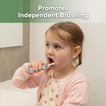 Haakaa Dinosaur Toothbrush for Kids 2-4 - Soft Bristles & Tongue Cleaner, BPA-Free