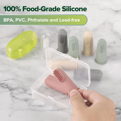 Haakaa Silicone Baby Finger Toothbrush – 2 Pack, Soft Food-Grade Silicone, Infants, Babies & Kids