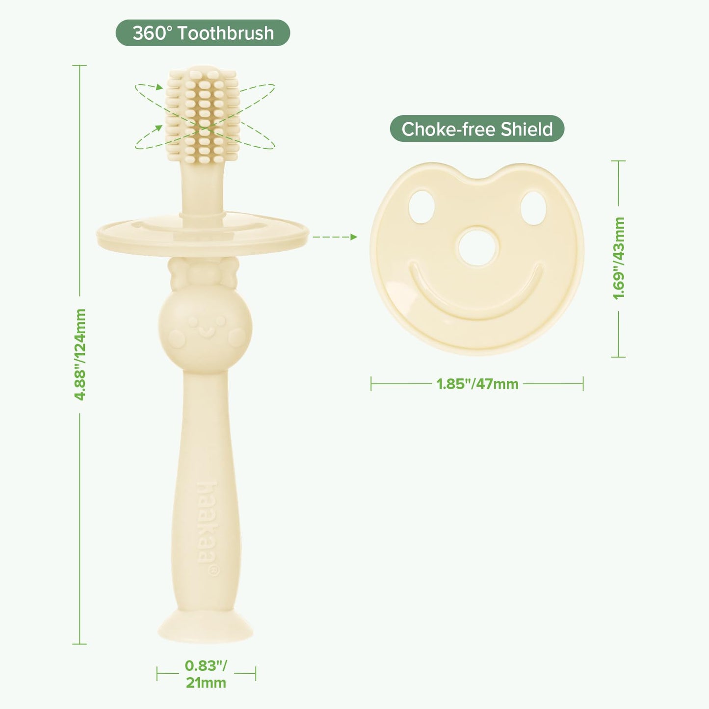 Haakaa Infant Toothbrush – 360° All‑Round Baby Toothbrush (6m+)