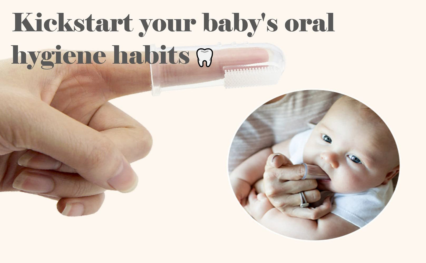 Haakaa Silicone Baby Finger Toothbrush Set - 360° Bristles | 2-Pack, BPA Free, 0m+