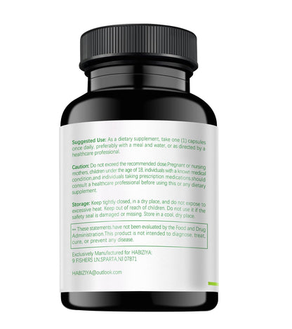 HABIZIYA Cortisol Manager – Adrenal Support for Women & Men (60 Count) | Ashwagandha, Rhodiola Rosea, Holy Basil | Vegan & Non-GMO