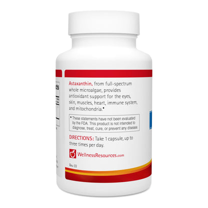 Wellness Resources Astaxanthin 6 mg – Whole Algae Haematococcus Pluvialis | 90 Capsules
