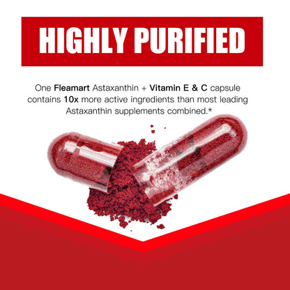 Fleamart Astaxanthin 12mg with Vitamin E & C – 120 Capsules (Vegan, Gluten Free, Non-GMO)