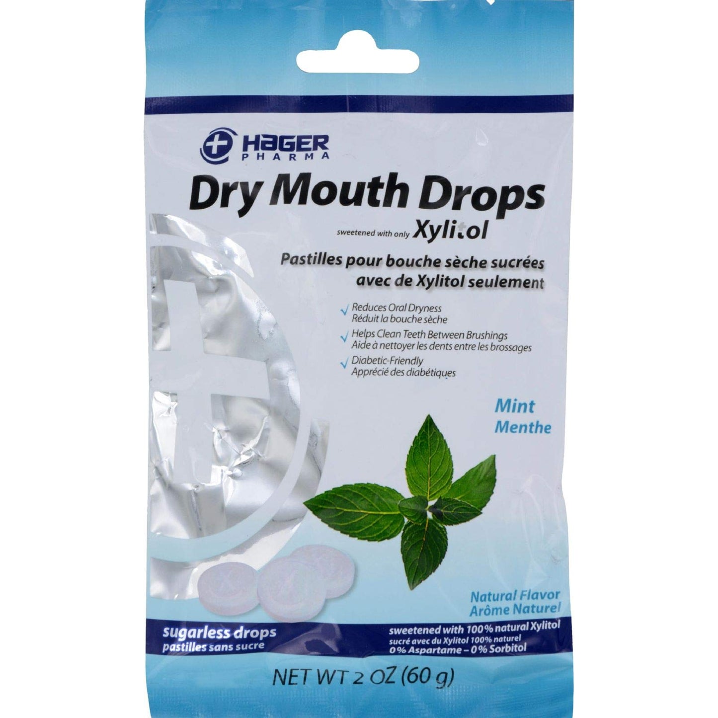 Hager Pharma Dry Mouth Drops Mint – 2 oz | Sugar-Free Xylitol Oral Care