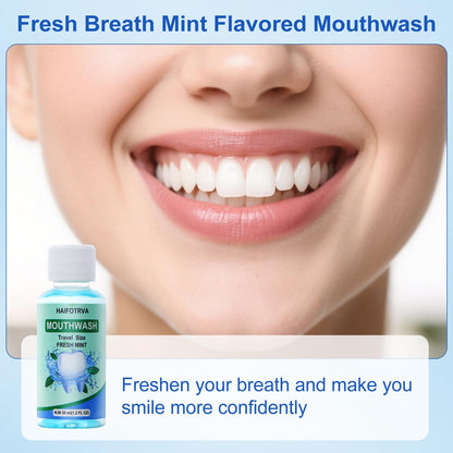 HAIFOTRVA 10 Pcs Mini Mouthwash Travel Size - Mint Flavor 35ml/1.2oz | Portable Oral Rinse for Travel, Office & Bags