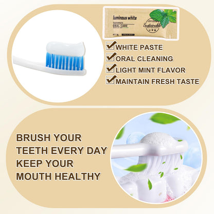 HAIFOTRVA 100 Pack Travel Size Toothpaste 0.105 oz Mint – Mini Disposables for Hotels & Guests
