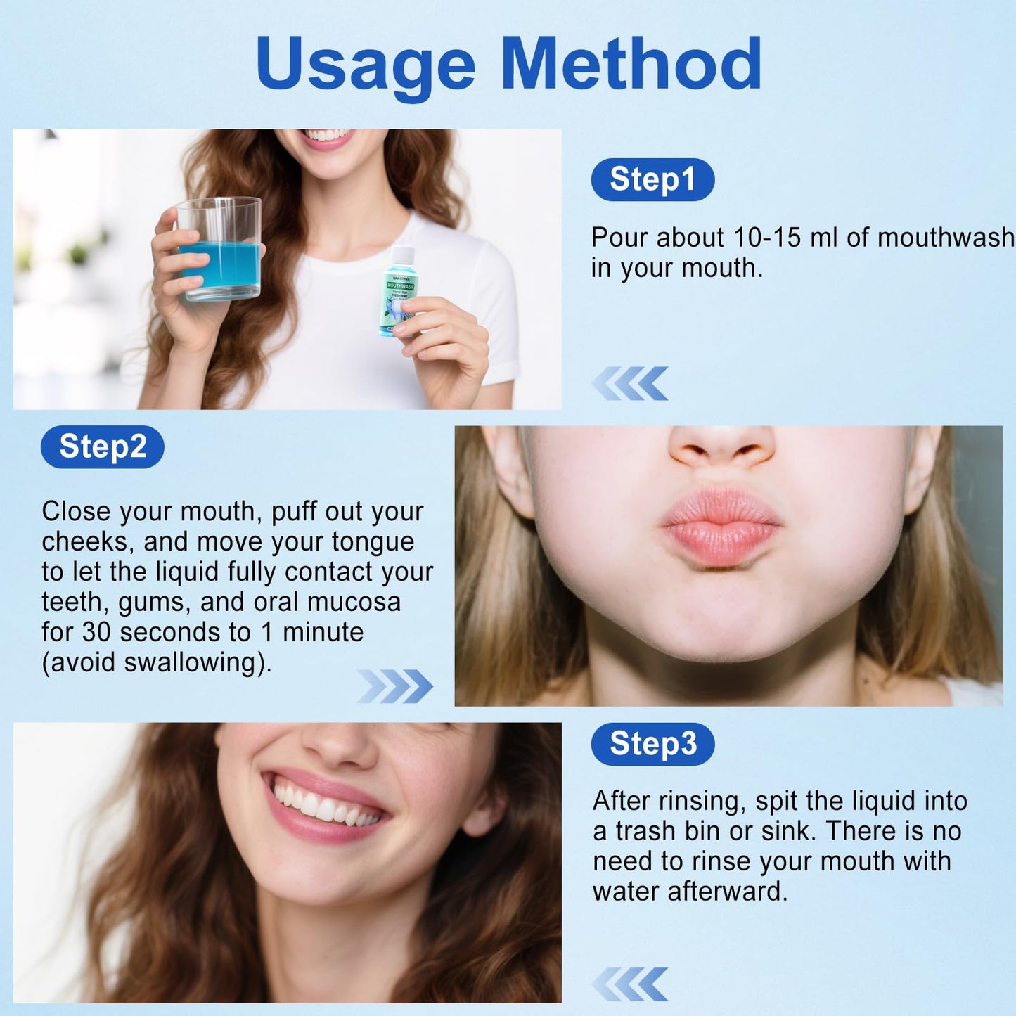 HAIFOTRVA 10 Pcs Mini Mouthwash Travel Size - Mint Flavor 35ml/1.2oz | Portable Oral Rinse for Travel, Office & Bags