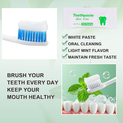 HAIFOTRVA 100-Pack Travel Toothpaste 0.105 oz – Mini Mint, Single-Use