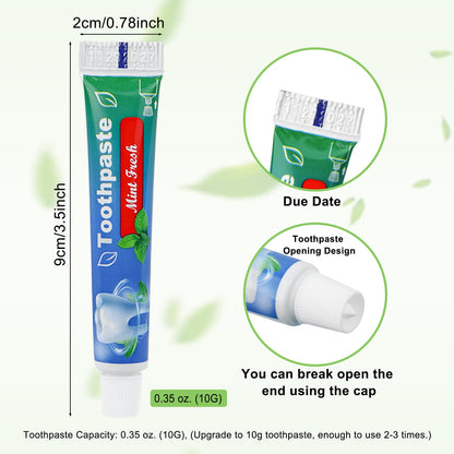 HAIFOTRVA 0.35 oz Bulk Travel Toothpaste – 30 Tubes (10 g) Mint | Hotels & Offices