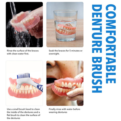 Haikole 8PACK Denture Cleaning Brush – Double-Ended, Multi-Layer Bristles & Secure Grip