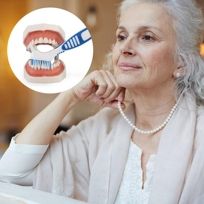 Haikole 8PACK Denture Cleaning Brush – Double-Ended, Multi-Layer Bristles & Secure Grip