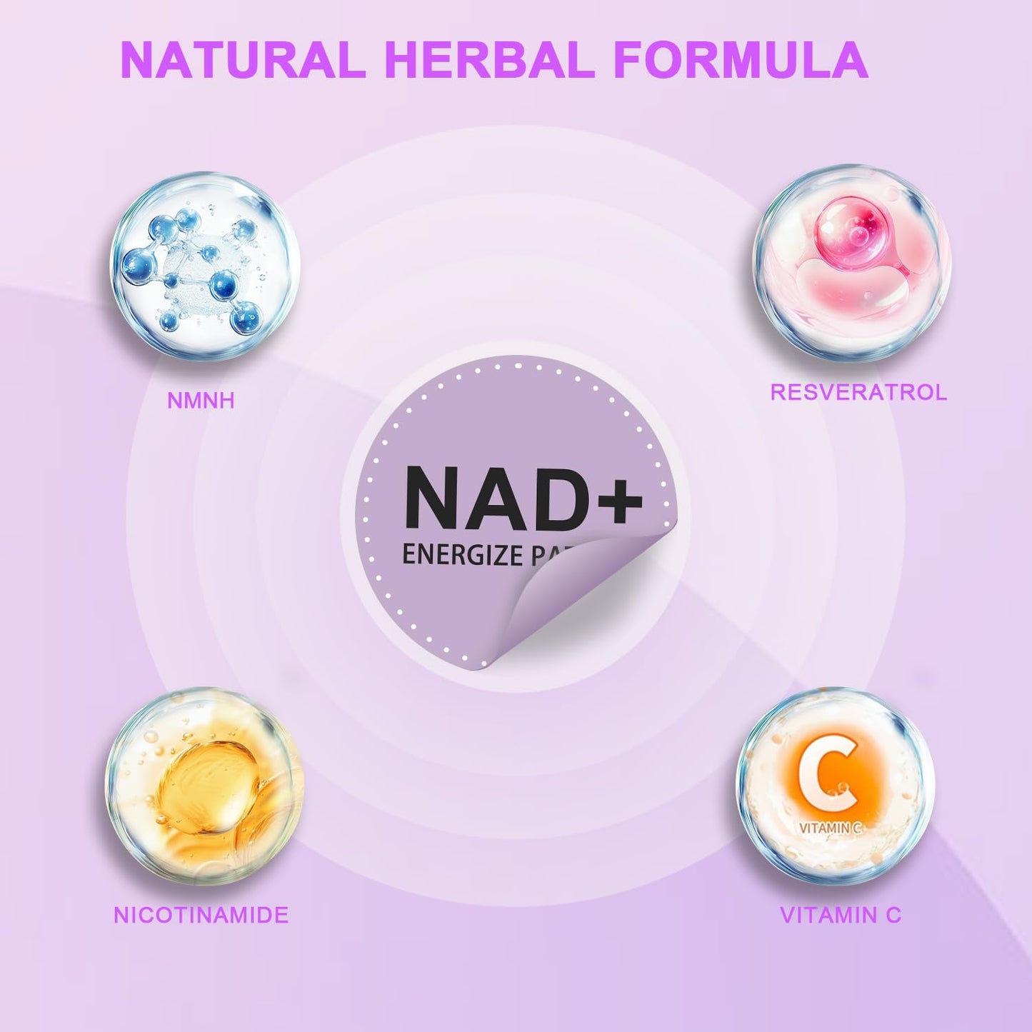 Haiphy NAD+Patches NMNH & Resveratrol | Anti-Aging & Metabolism Support | 2 Packs (60 Patches Each)