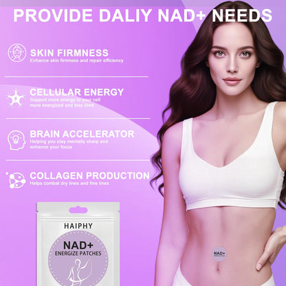 Haiphy NAD+Patches NMNH & Resveratrol – Anti-Aging & Metabolism Support | 8-Hour Release | 30 Count