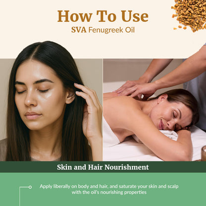 SVA Fenugreek Oil 4oz (118ml) – Premium Carrier Oil for Hair, Scalp & Skin Care (Dropper)
