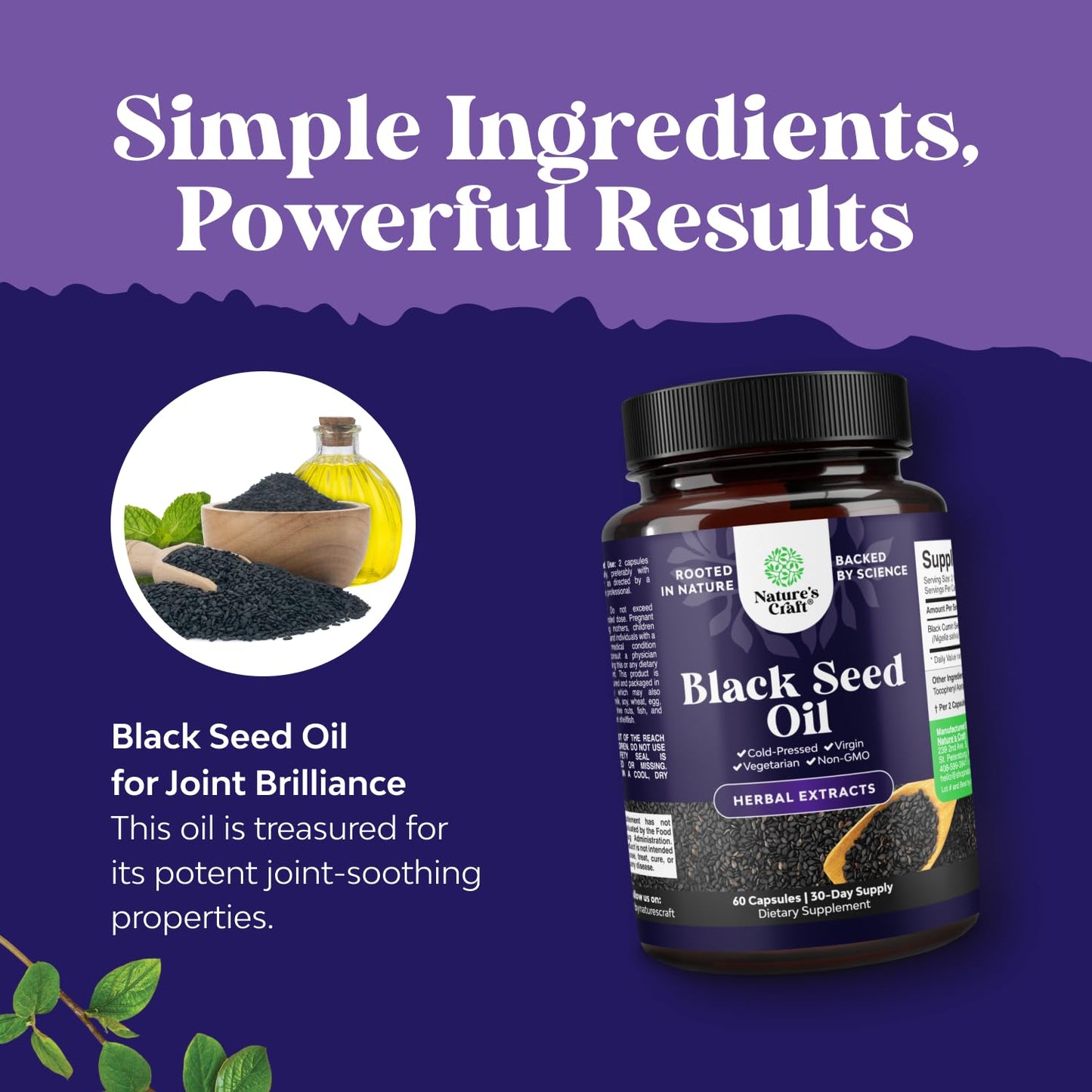 Vegan Black Seed Oil Capsules - Cold-Pressed Nigella Sativa | Hair Growth & Immune Support