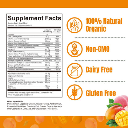Liquid Multivitamin for Hair Growth – Biotin 10000mcg | Hair & Skin Support | Clinically Tested | 15.22 Fl Oz | For Women & Men 18+