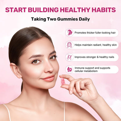 Hair Skin & Nails Gummies with 10,000mcg Biotin – Vitamin Supplement for Hair, Nails & Skin (240 Count)