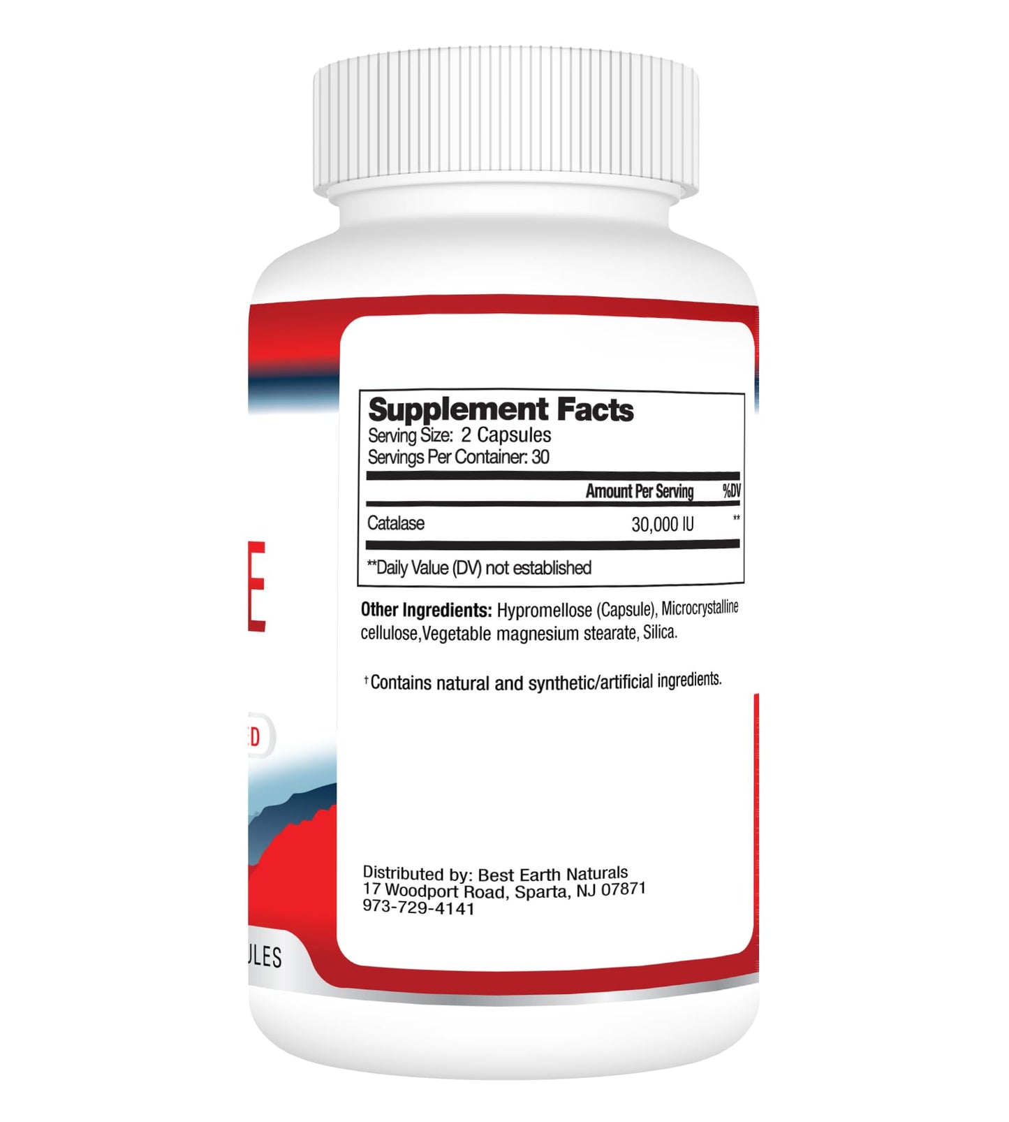 Best Earth Naturals Catalase 30,000 Supplement - Hair Support - 60 Capsules