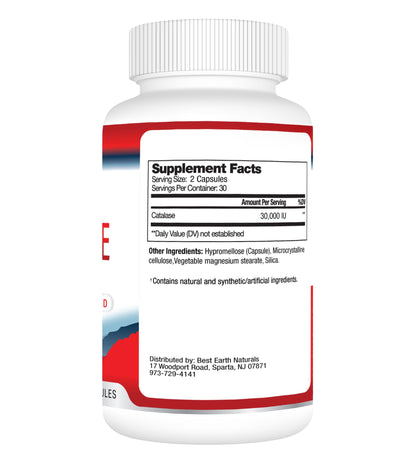 Best Earth Naturals Catalase 30,000 Supplement - Hair Support - 60 Capsules