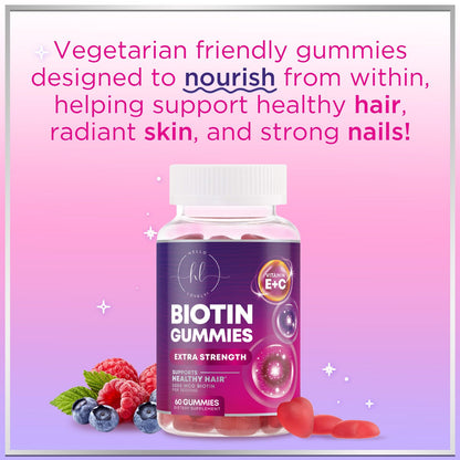 Hair Vitamins Gummies Biotin 5000 mcg – Hair Growth Support for Women