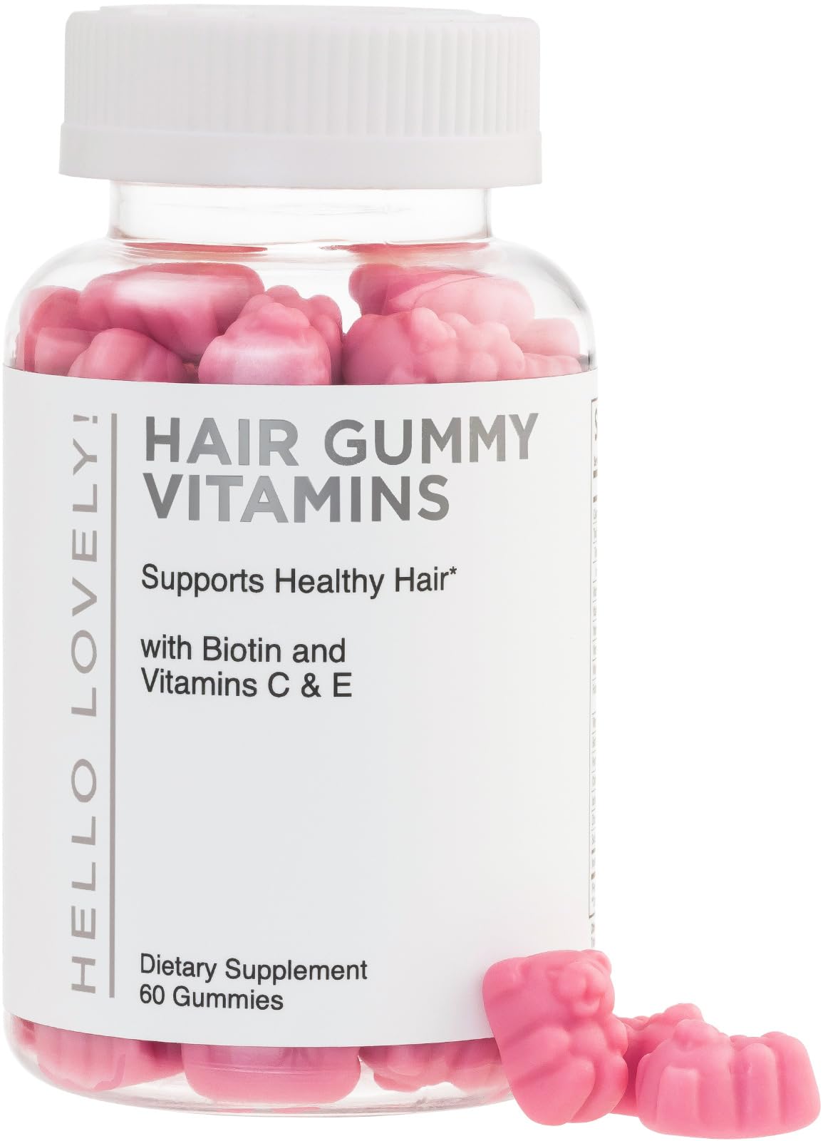 Hair Vitamins Gummies – Biotin 5000 mcg, Vitamin E & C, Zinc | Non-GMO, Gluten-Free, 60 Gummies