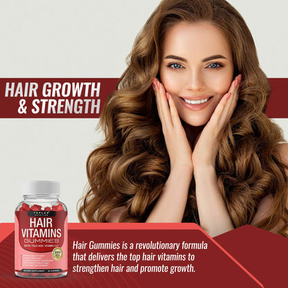 Hair Vitamin Gummies for Women & Men – Biotin 5000mcg, 60 Count | Non-GMO