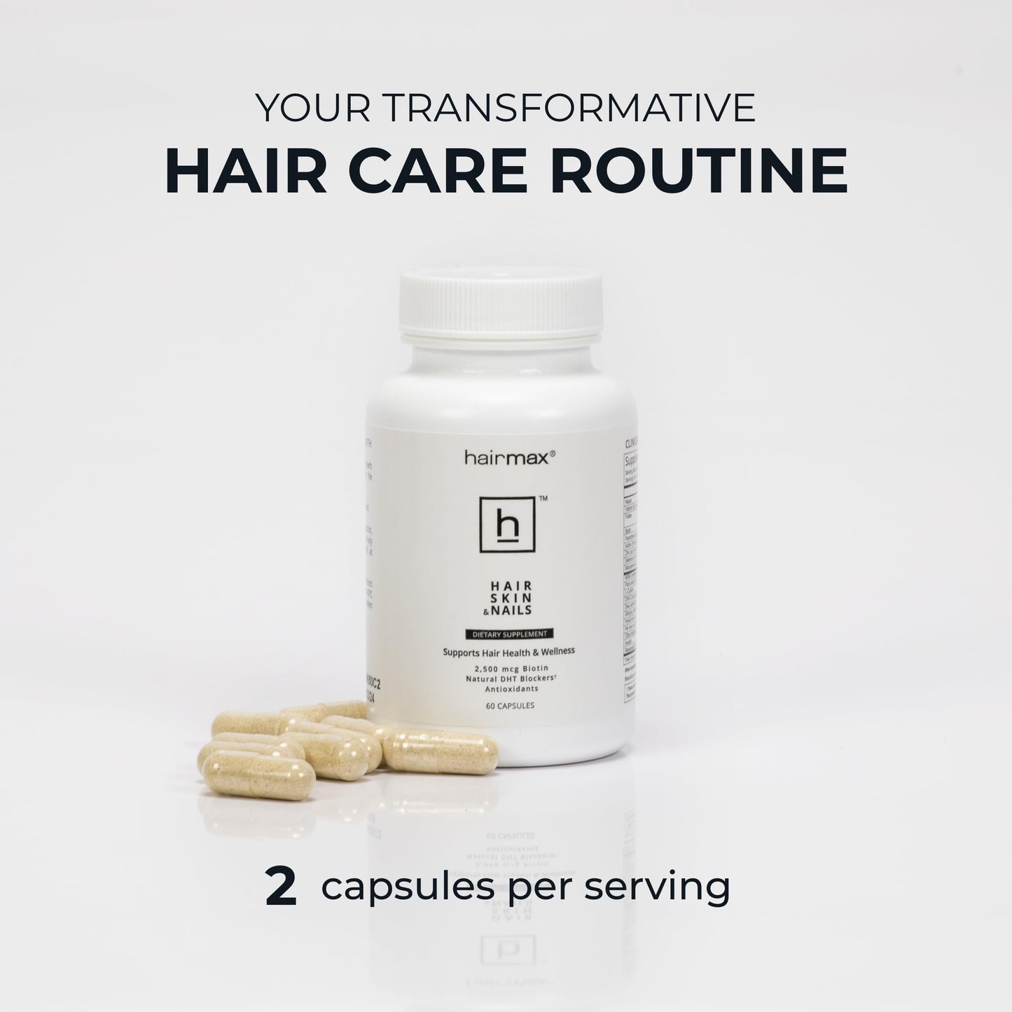 Hairmax Hair, Skin & Nails Supplement – Hair Loss & Regrowth (2 Bottles)