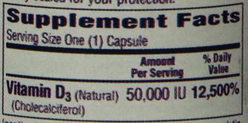Bio-Tech Pharmacal D3-50 50,000 IU – 100 Caps | Vitamin D3 for Bone, Heart & Immune Health