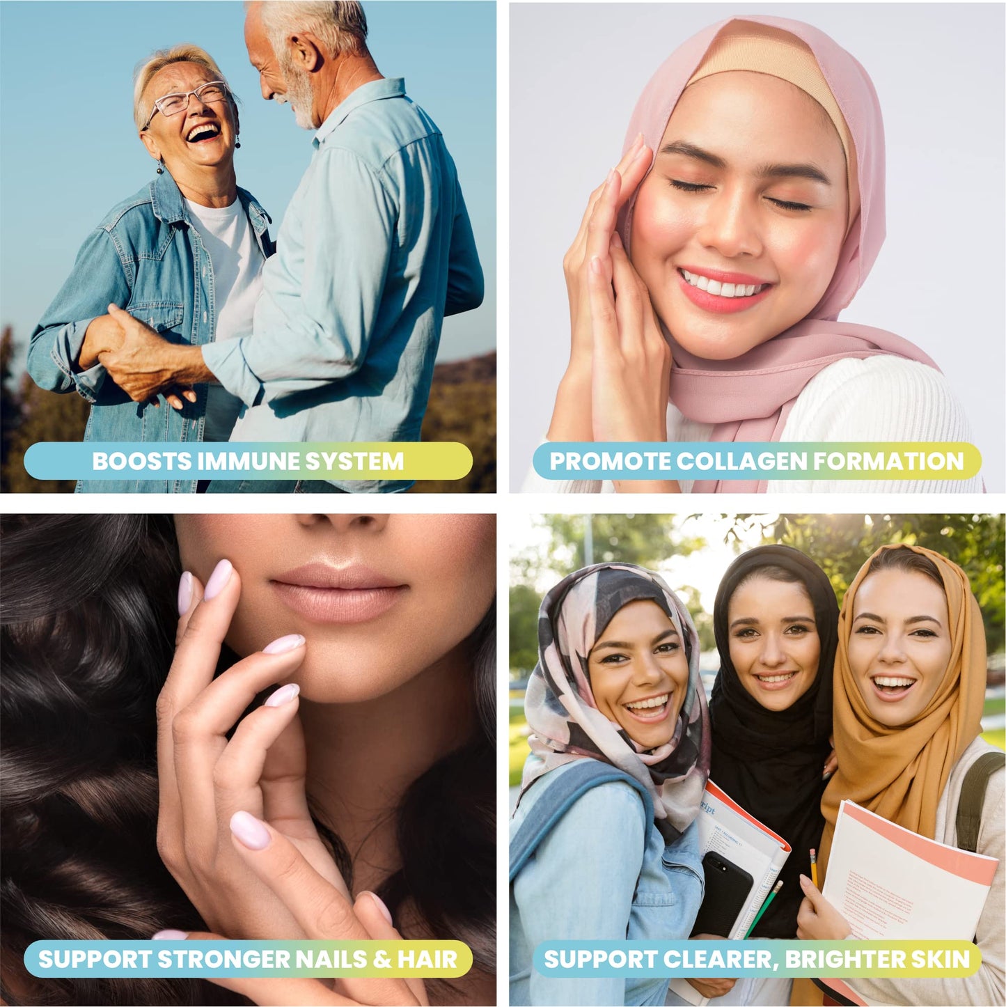 Halal Collagen Gummies for Women & Men | Anti-Aging, Skin & Hair Care