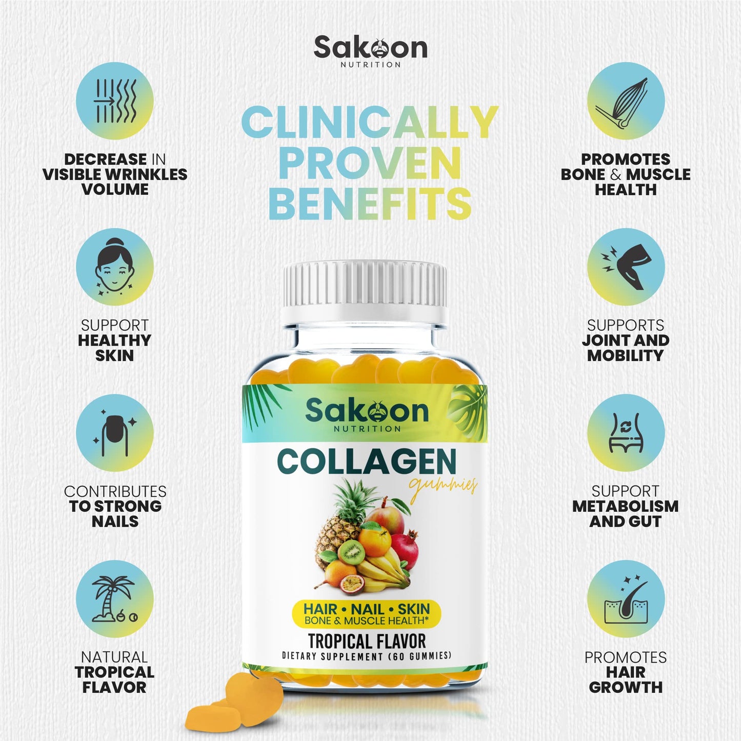 Halal Collagen Gummies for Women & Men | Anti-Aging, Skin & Hair Care