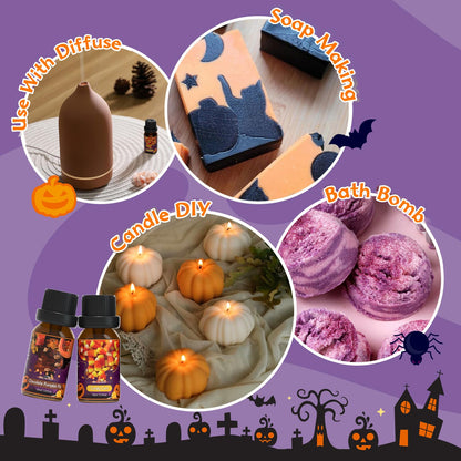 Halloween Essential Oil Set – SNOWSEN Fall Fragrance Oils for Diffusers & DIY