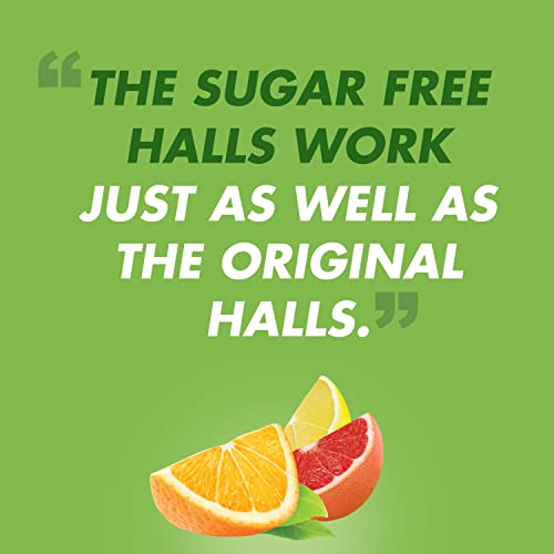 HALLS Defense Assorted Citrus Sugar Free Vitamin C Drops – 300 Drops, 12 Bags