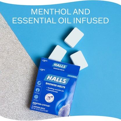 Halls Soothing Shower Melts 5 Pack - Mentho-lyptus Aromatherapy with Essential Oils