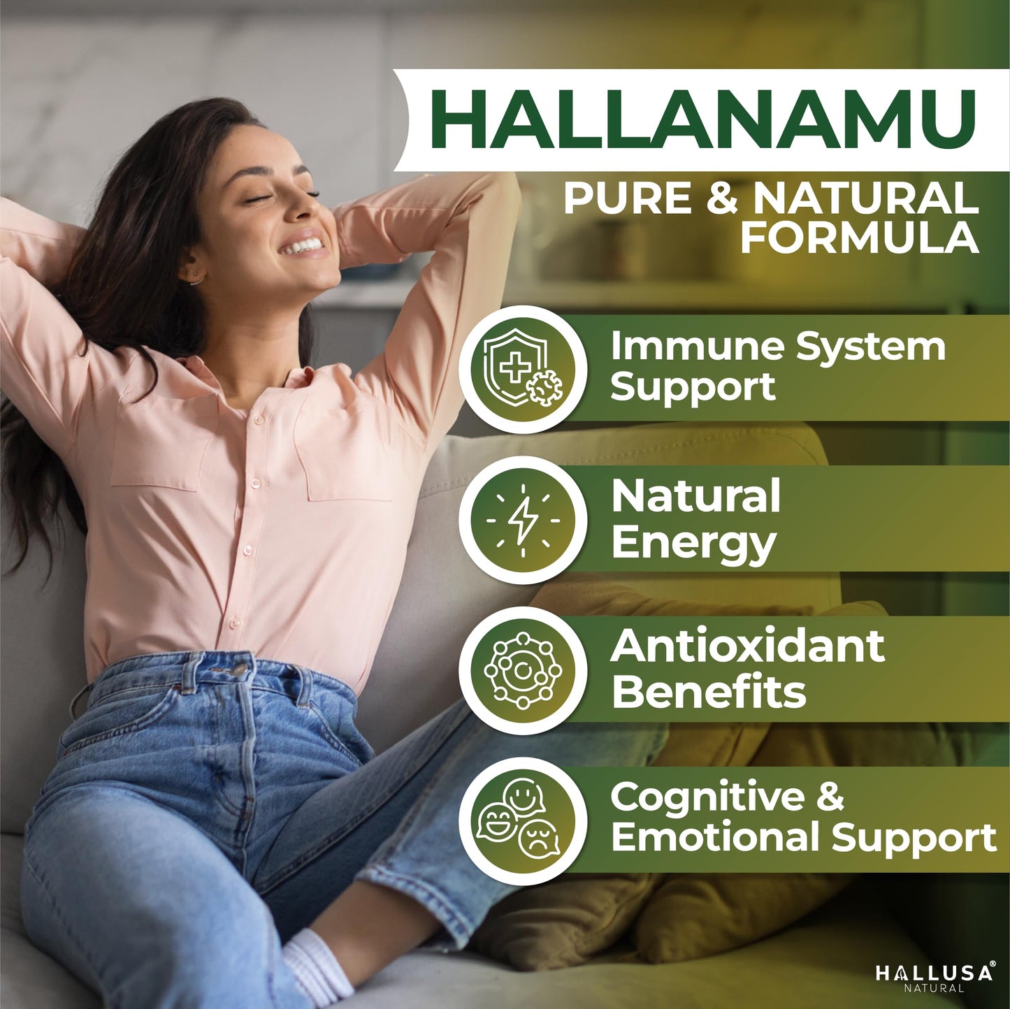 Hallusa Natural Anamu Root 450 mg – Organic Anamu Capsules (Petiveria alliacea) – Immune Support & Energy – 100 Capsules