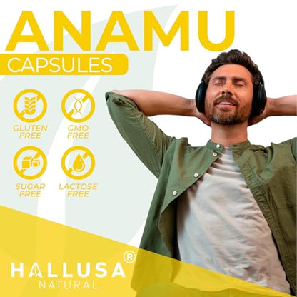 Hallusa Natural Anamu Root 450 mg – Organic Anamu Capsules (Petiveria alliacea) – Immune Support & Energy – 100 Capsules