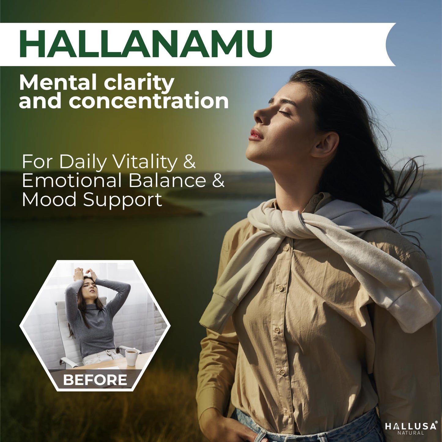 Hallusa Natural Anamu Root 450 mg – Organic Anamu Capsules (Petiveria alliacea) – Immune Support & Energy – 100 Capsules