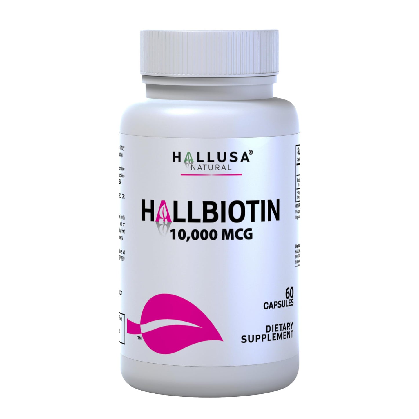 Hallusa Natural Biotin 10,000 mcg – Hair, Skin & Nails | 60 Capsules